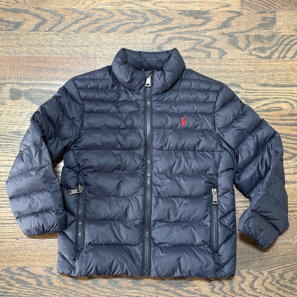 Polo by Ralph Lauren Navy Quilted Puffer Jacket with Red Pony